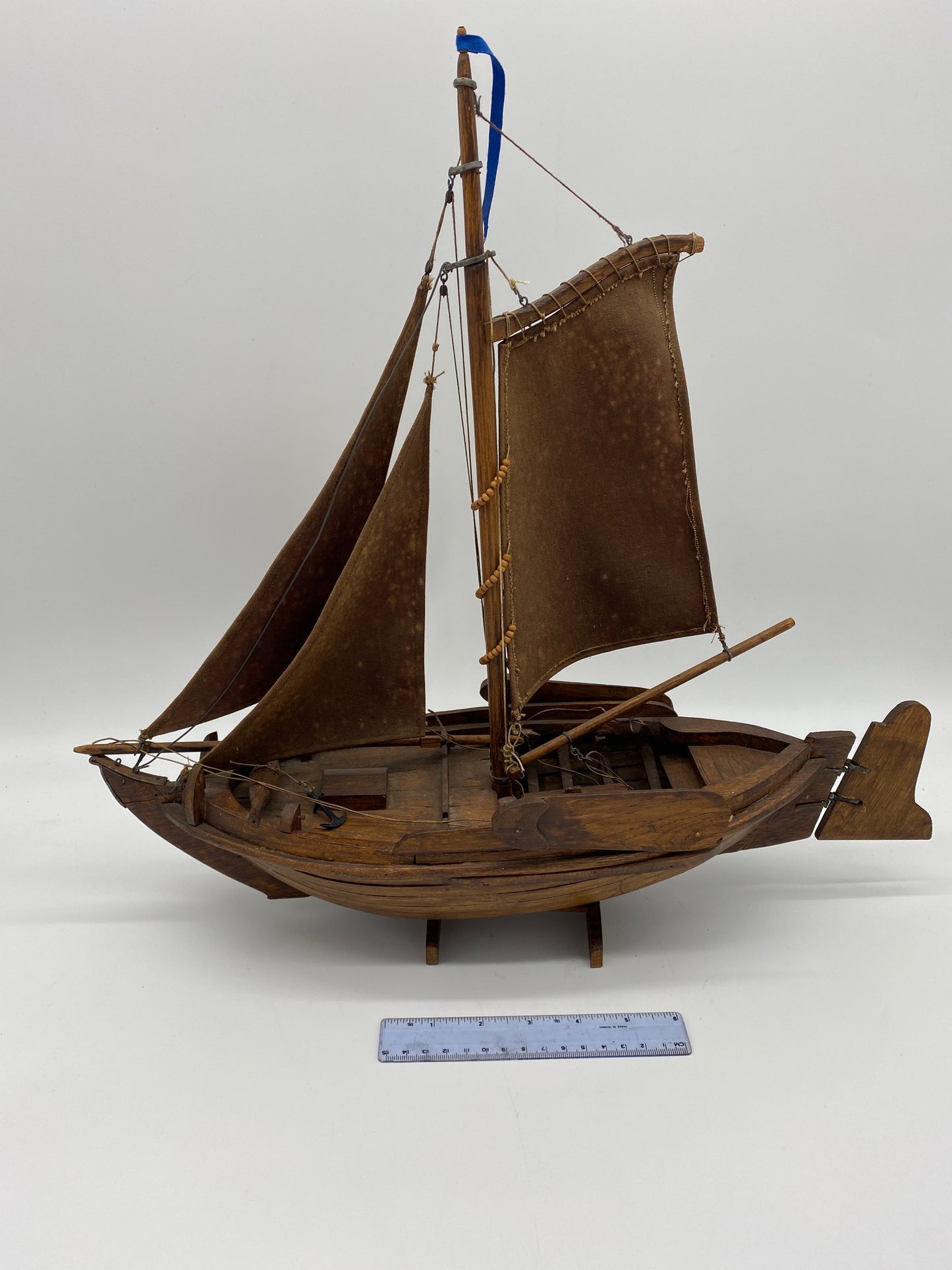 Vintage Mid-Century Dutch Botter Boat Model