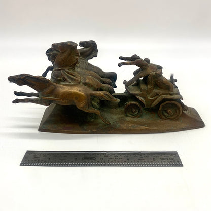Statuette soviétique en bronze « Légendaire Tachanka »