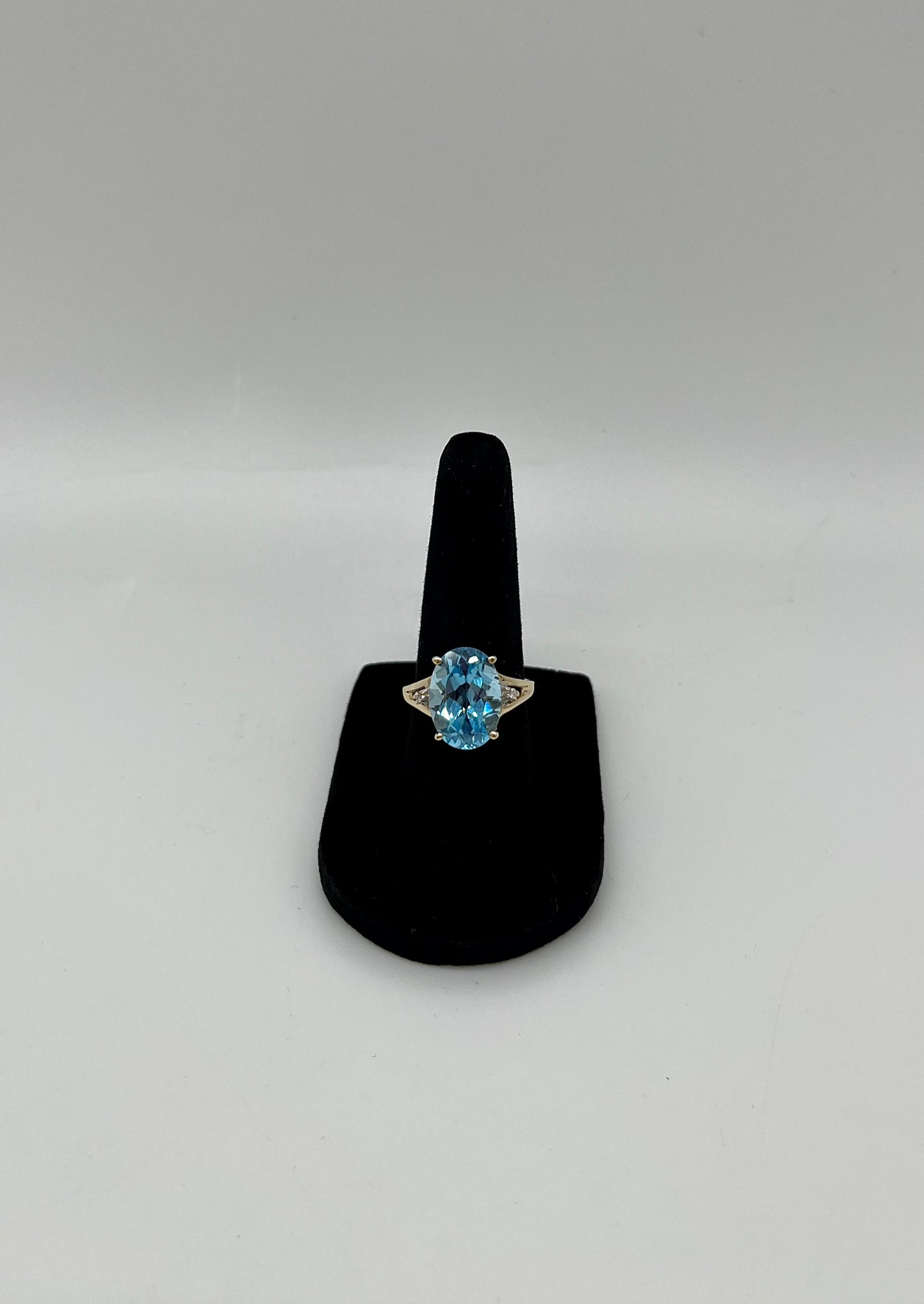 Blue Topaz & Diamond Cocktail Ring, 7.1 CTW 14K Gold