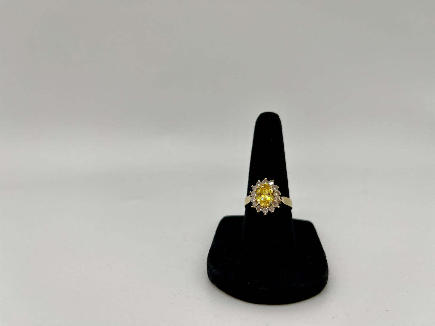 Yellow Citrine & White Topaz Ring, 2 CTW 10K Gold