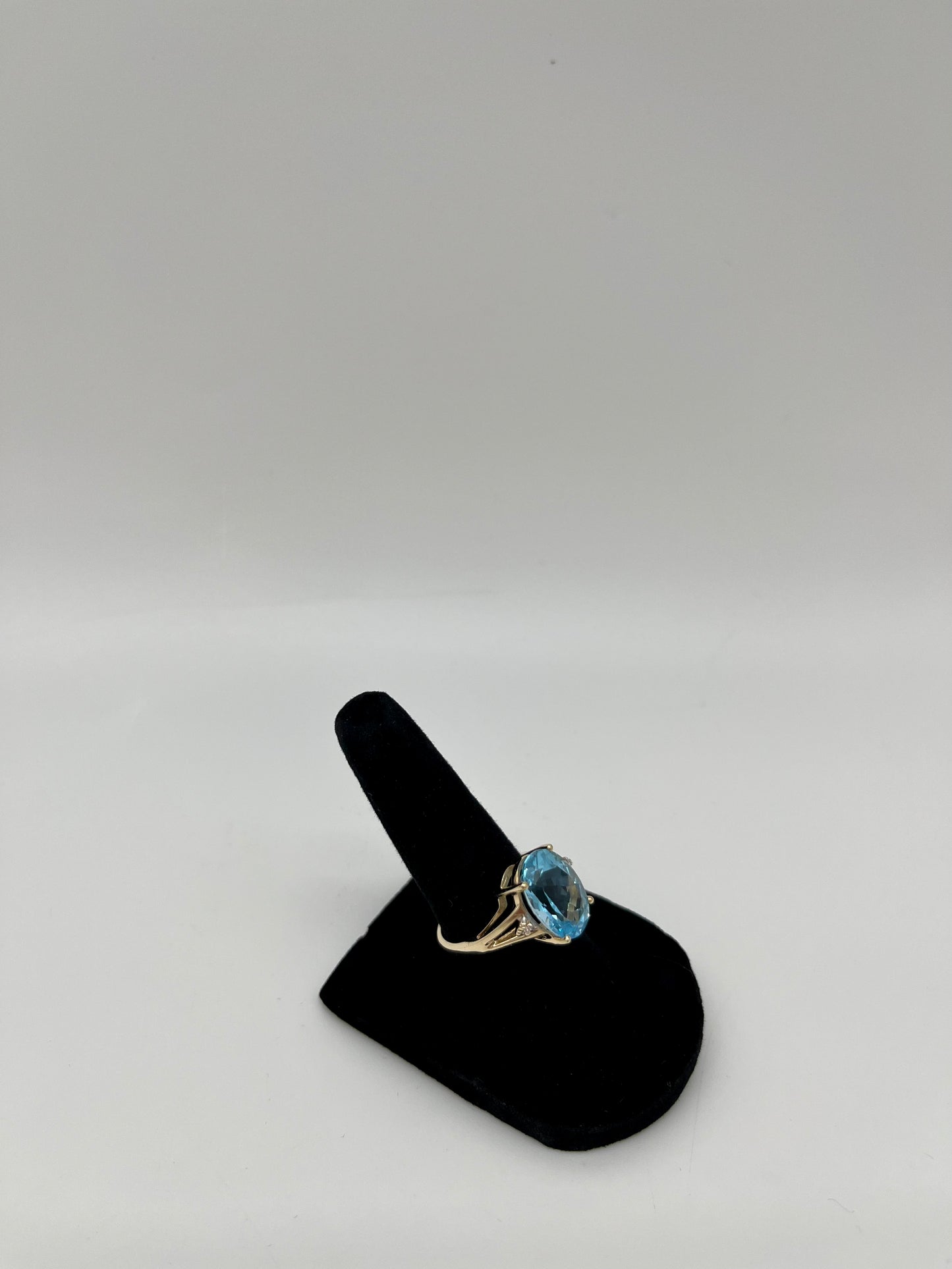 Blue Topaz & Diamond Cocktail Ring, 7.1 CTW 14K Gold