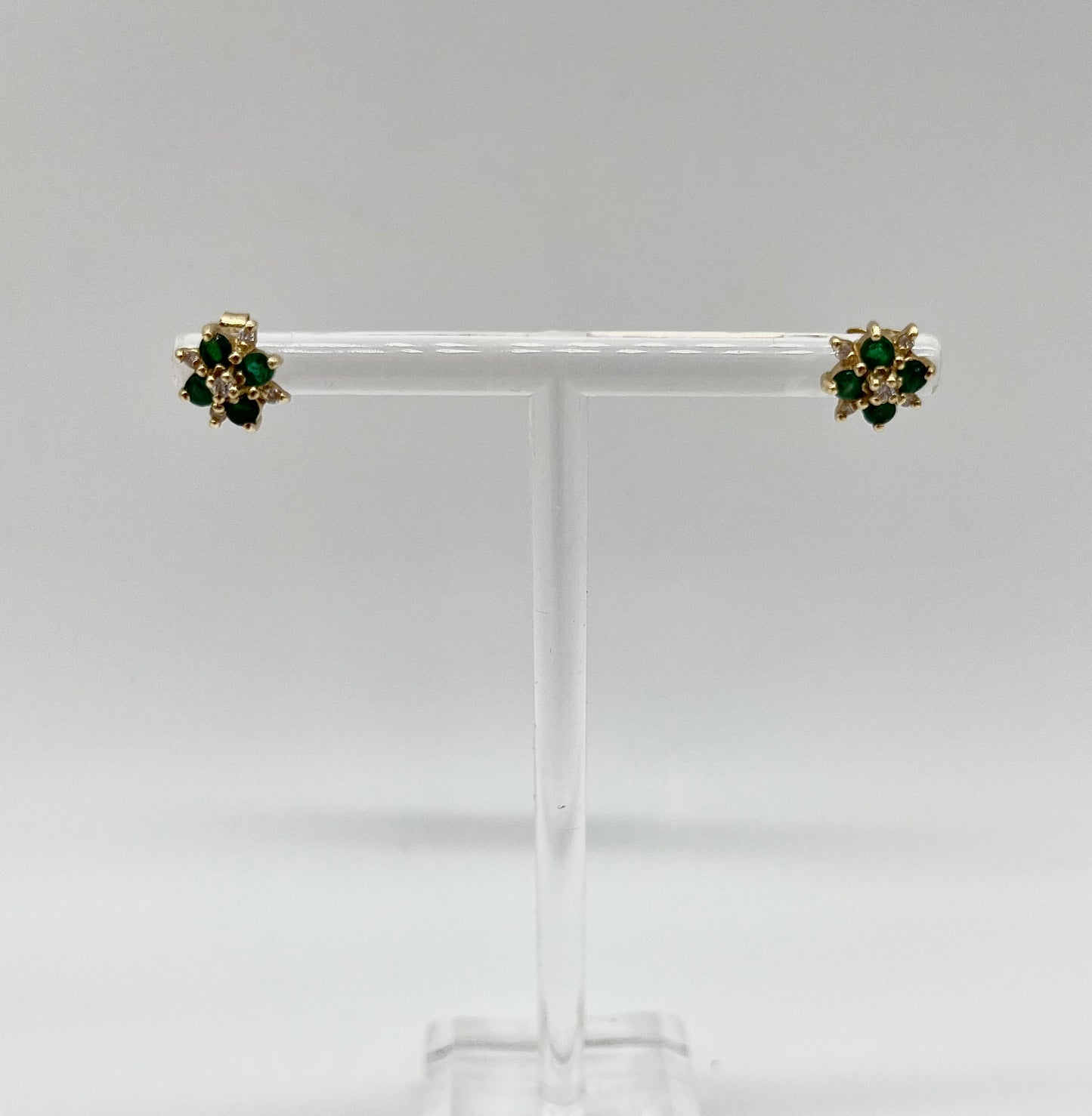 1930's Emerald & Diamond Gold Earrings, 2.29 CTW 18K Gold