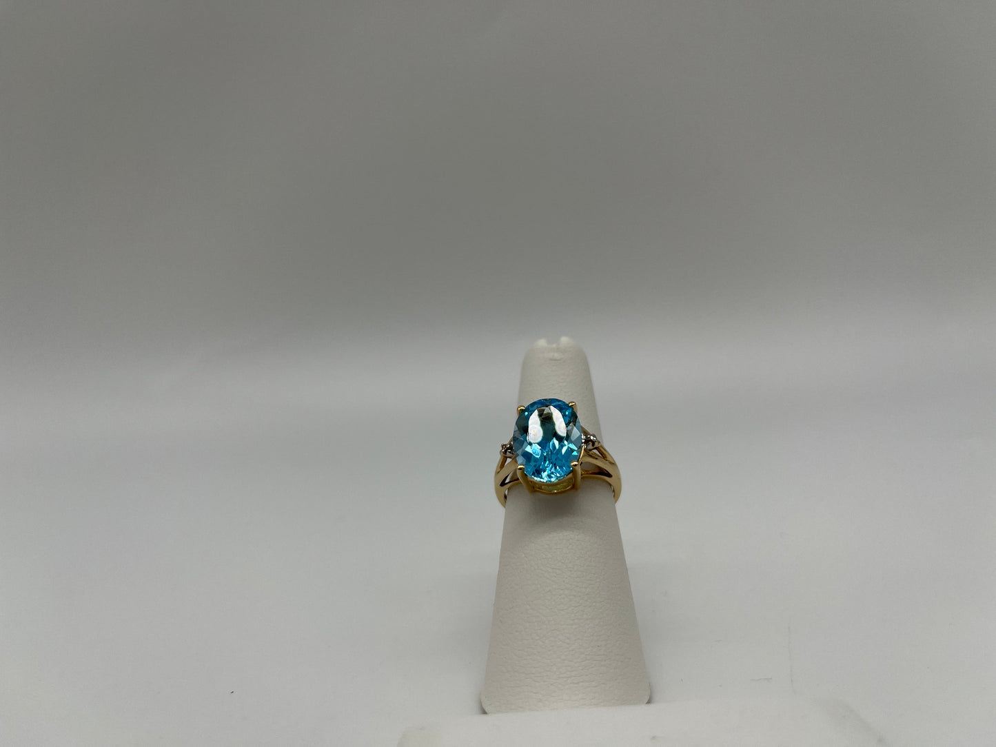 Blue Topaz & Diamond Cocktail Ring, 7.1 CTW 14K Gold