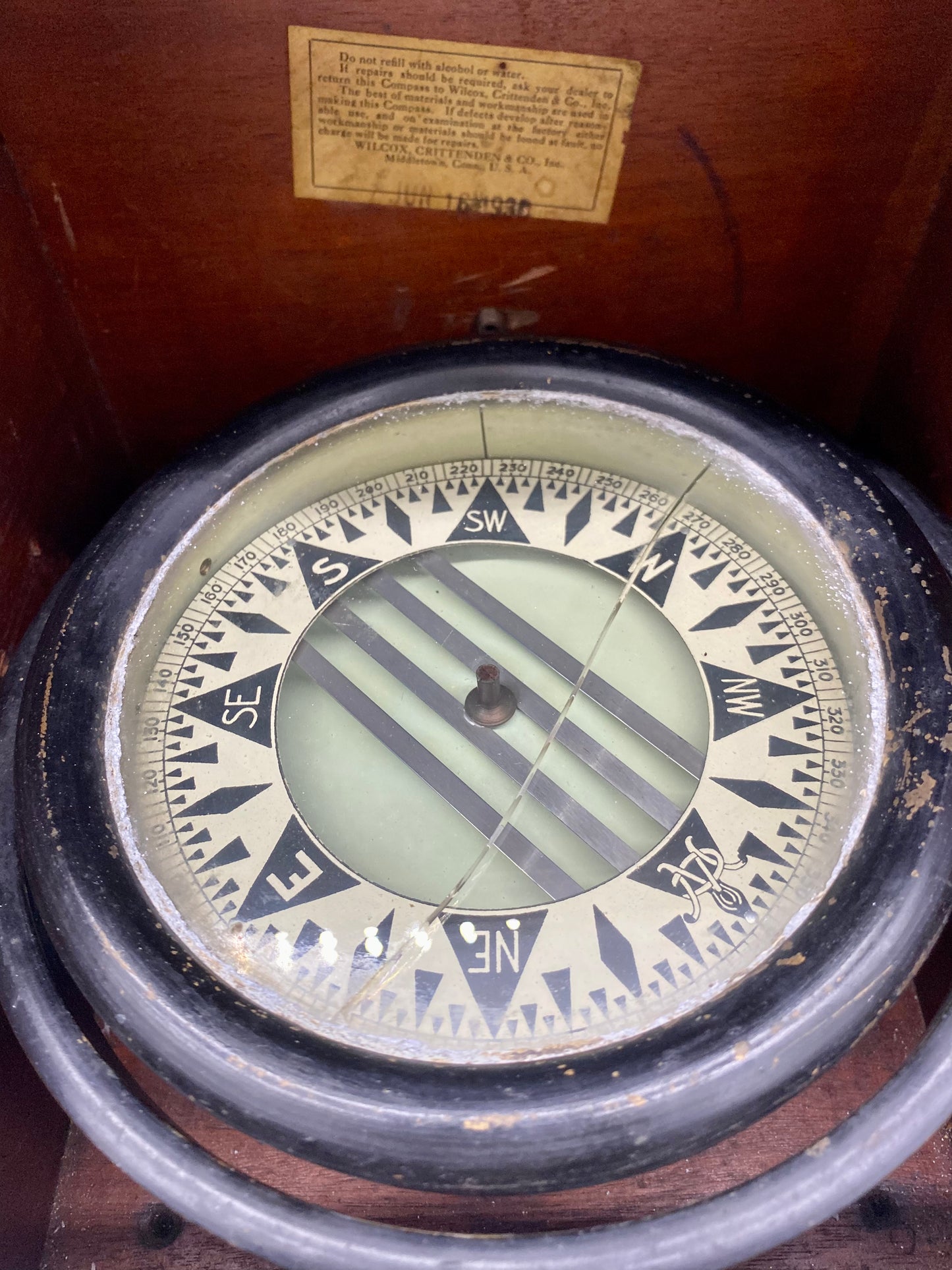 Slant-Front Case Binnacle Compass by Wilcox, Crittenden & Co.