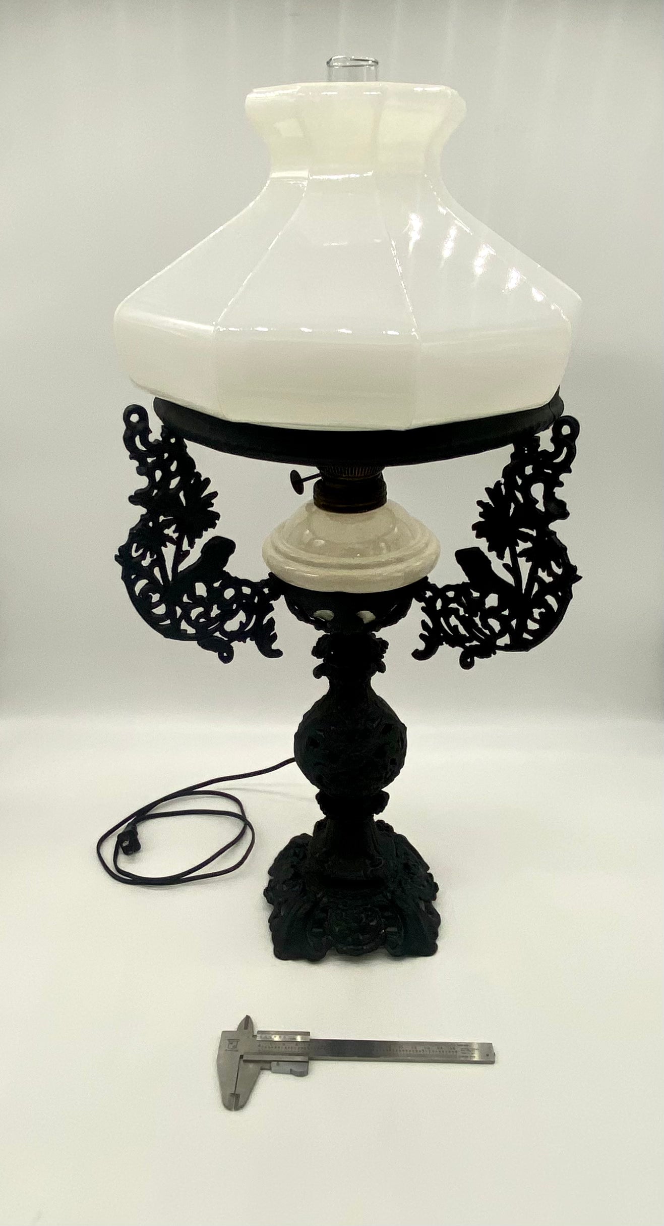 Cast Iron Victorian Reproduction Student Lamp- Electrified