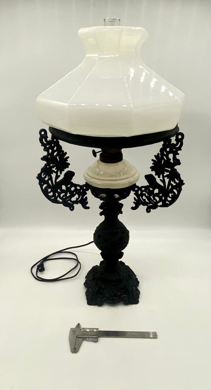 Lampe d'étudiant en fonte de style victorien - Électrifiée