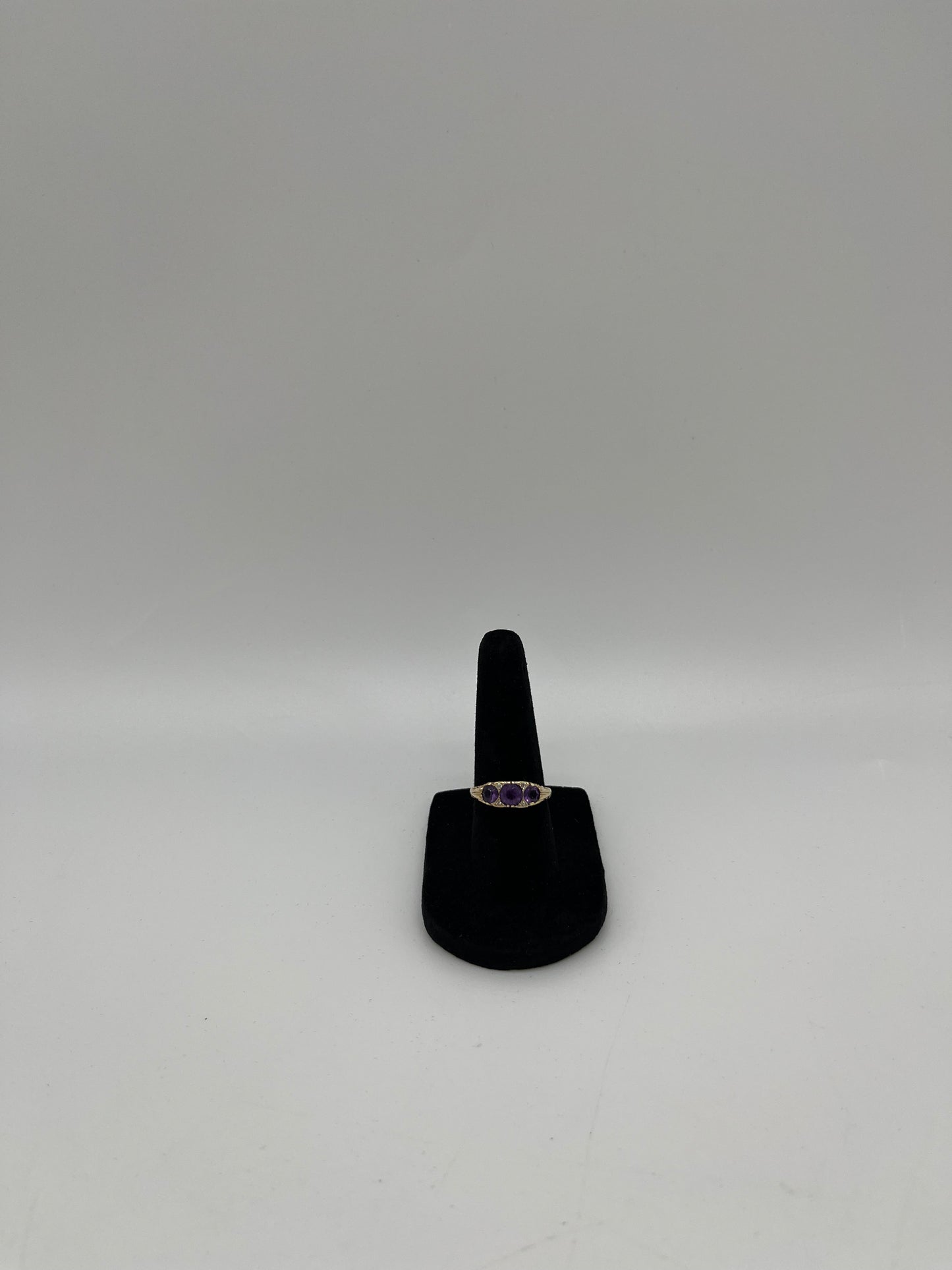 Bague en or 14 carats avec améthyste et diamants, 1 ct