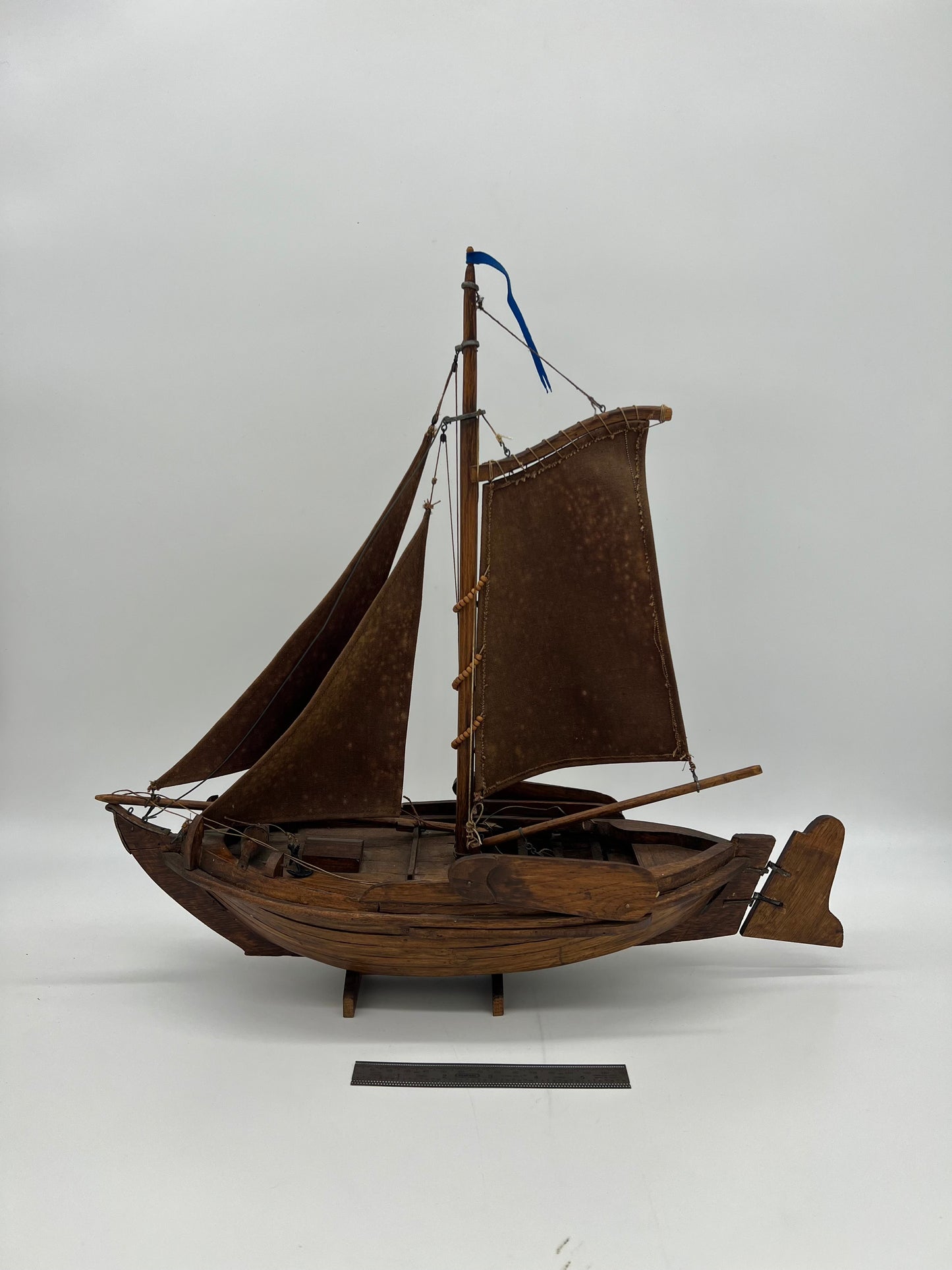 Vintage Mid-Century Dutch Botter Boat Model