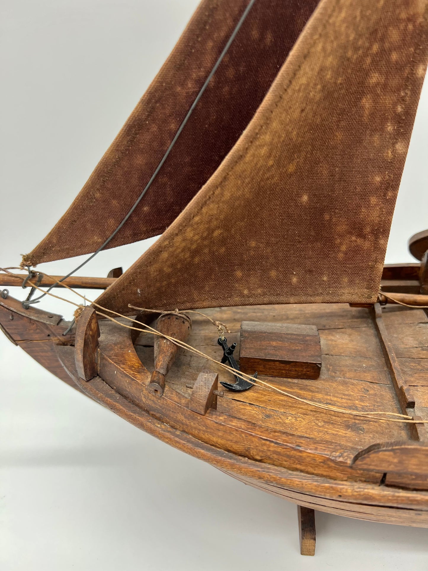 Vintage Mid-Century Dutch Botter Boat Model