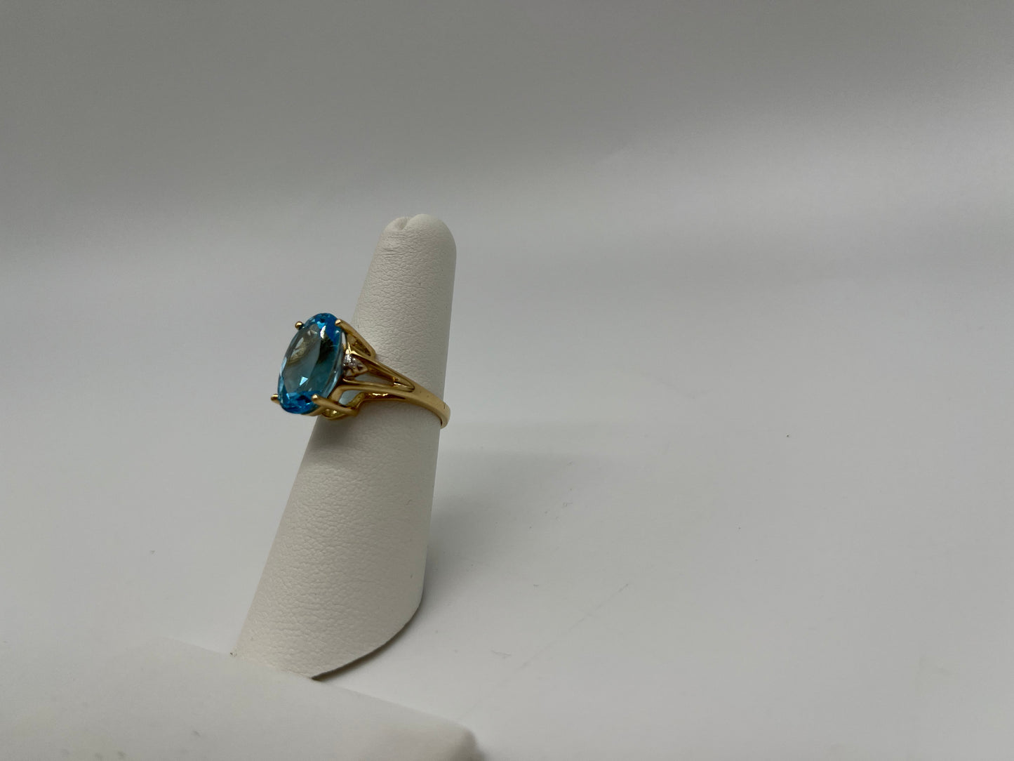 Blue Topaz & Diamond Cocktail Ring, 7.1 CTW 14K Gold