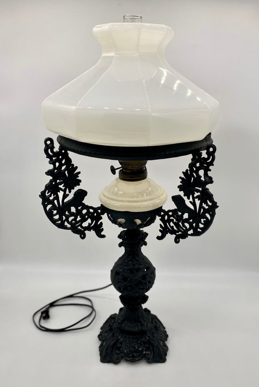 Cast Iron Victorian Reproduction Student Lamp- Electrified