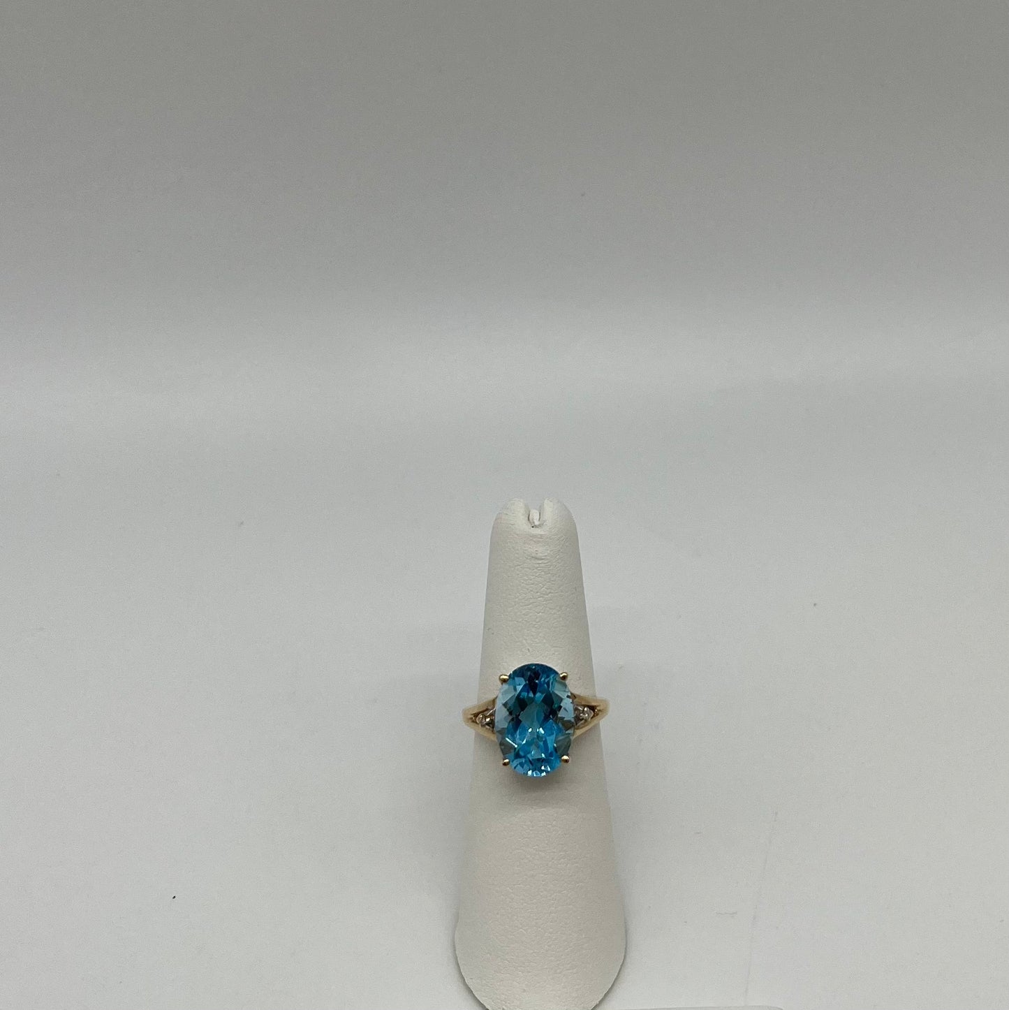 Blue Topaz & Diamond Cocktail Ring, 7.1 CTW 14K Gold