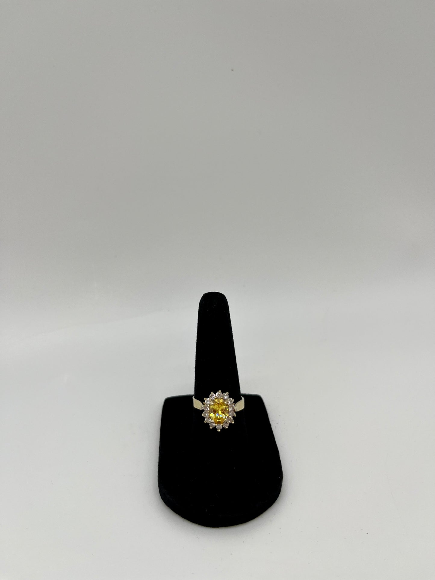 Yellow Citrine & White Topaz Ring, 2 CTW 10K Gold