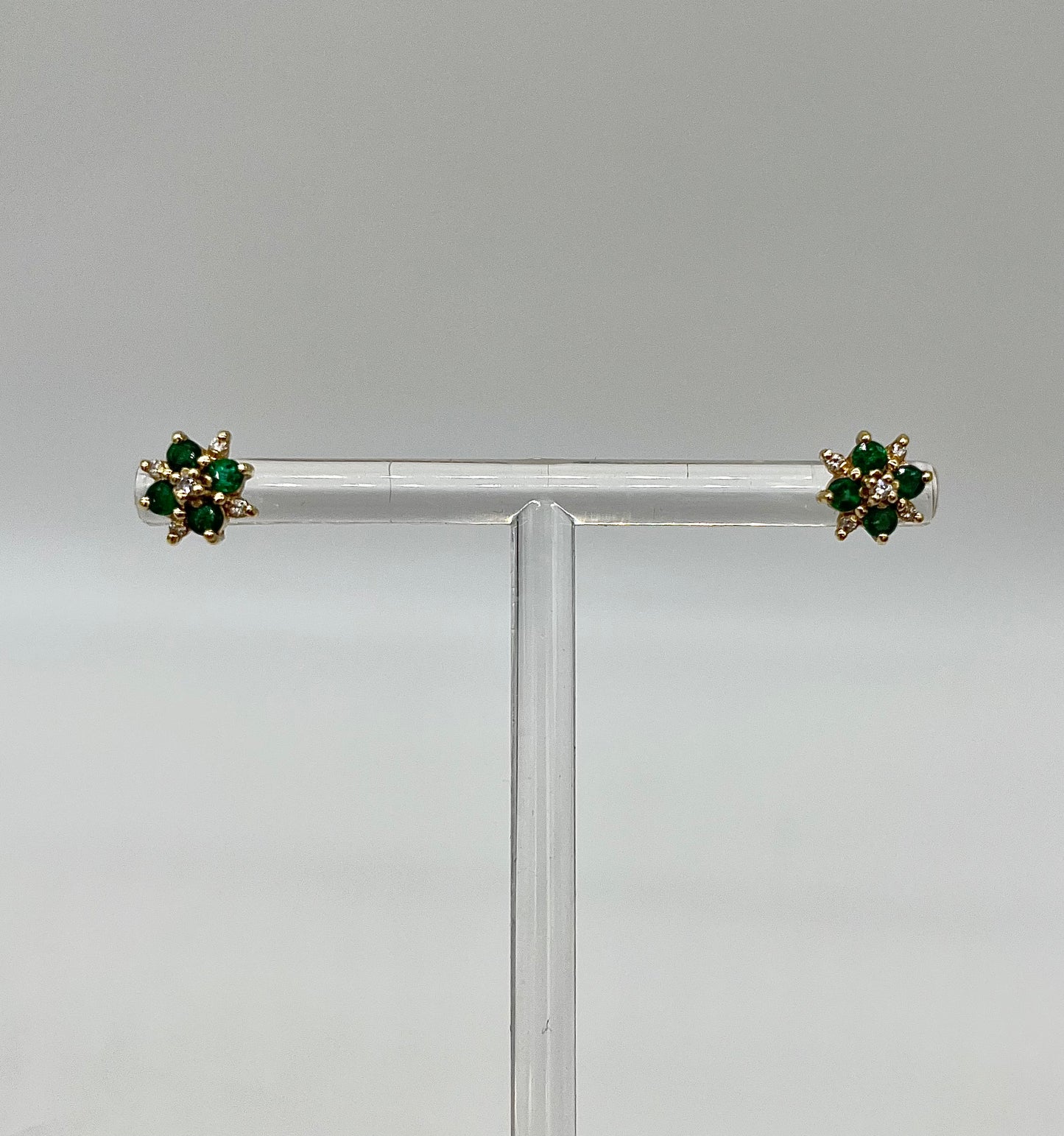 Boucles d'oreilles en or avec émeraude et diamants des années 1930, 2,29 ct, or 18 carats