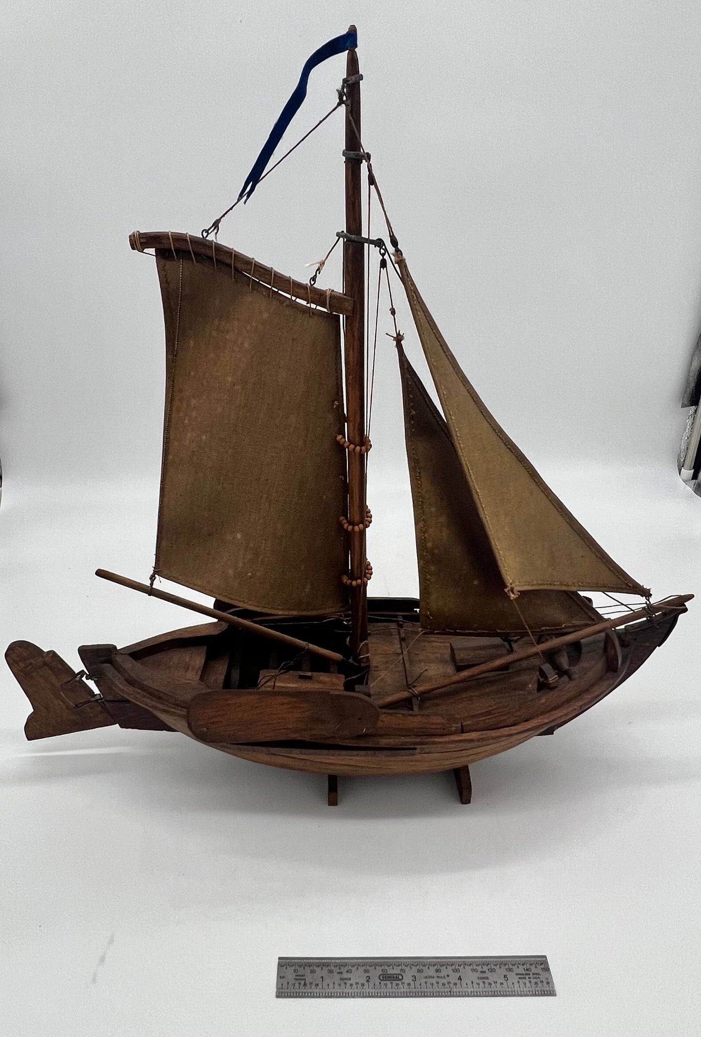 Vintage Mid-Century Dutch Botter Boat Model