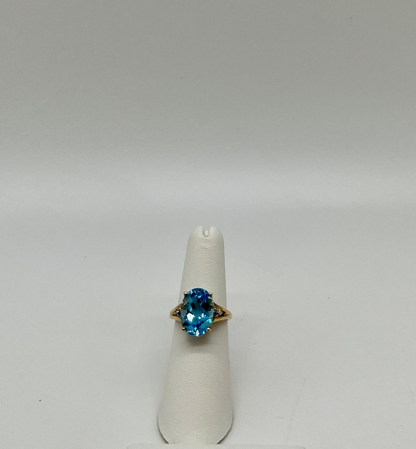 Blue Topaz & Diamond Cocktail Ring, 7.1 CTW 14K Gold