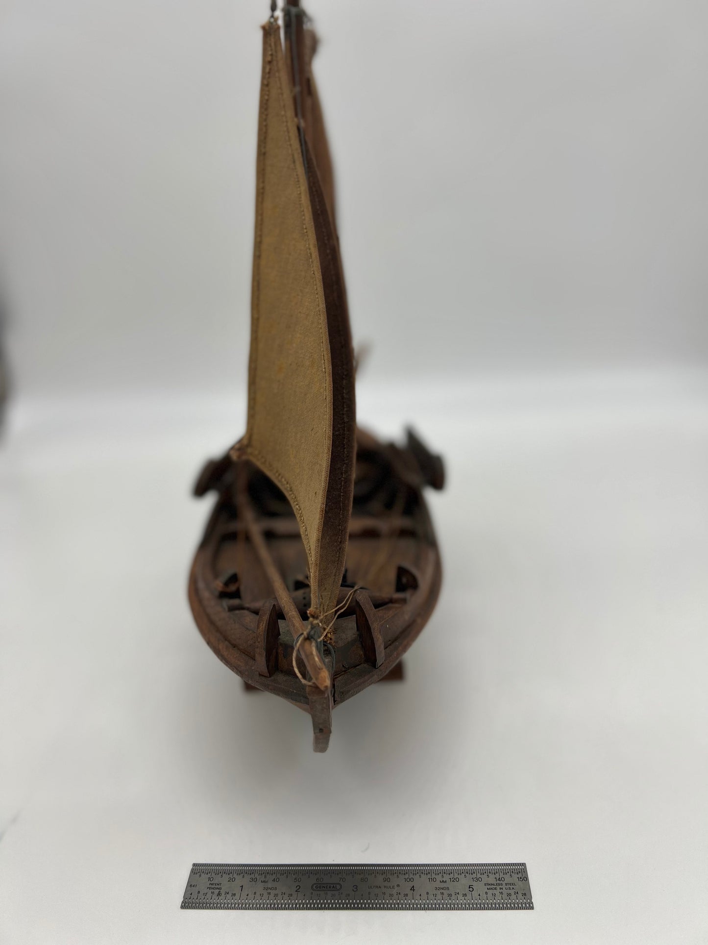 Vintage Mid-Century Dutch Botter Boat Model