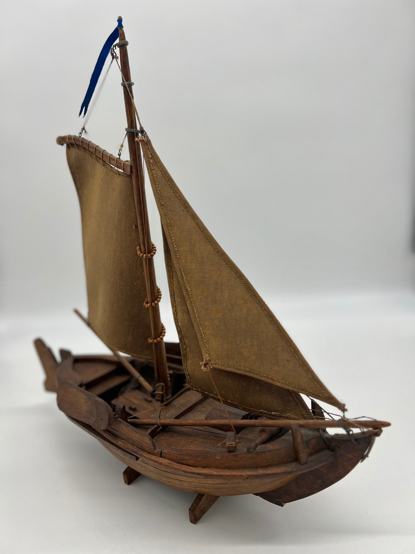 Vintage Mid-Century Dutch Botter Boat Model