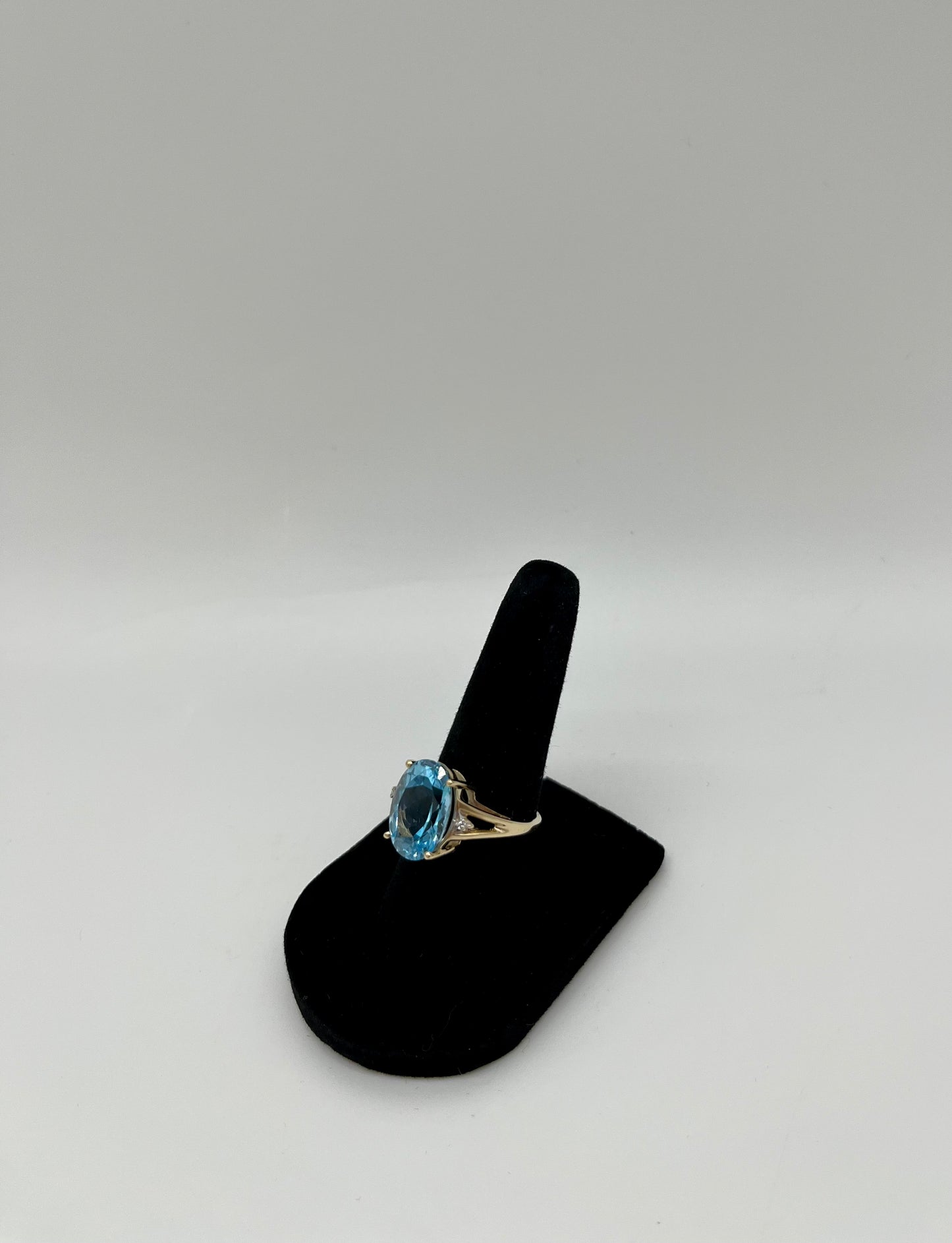 Blue Topaz & Diamond Cocktail Ring, 7.1 CTW 14K Gold