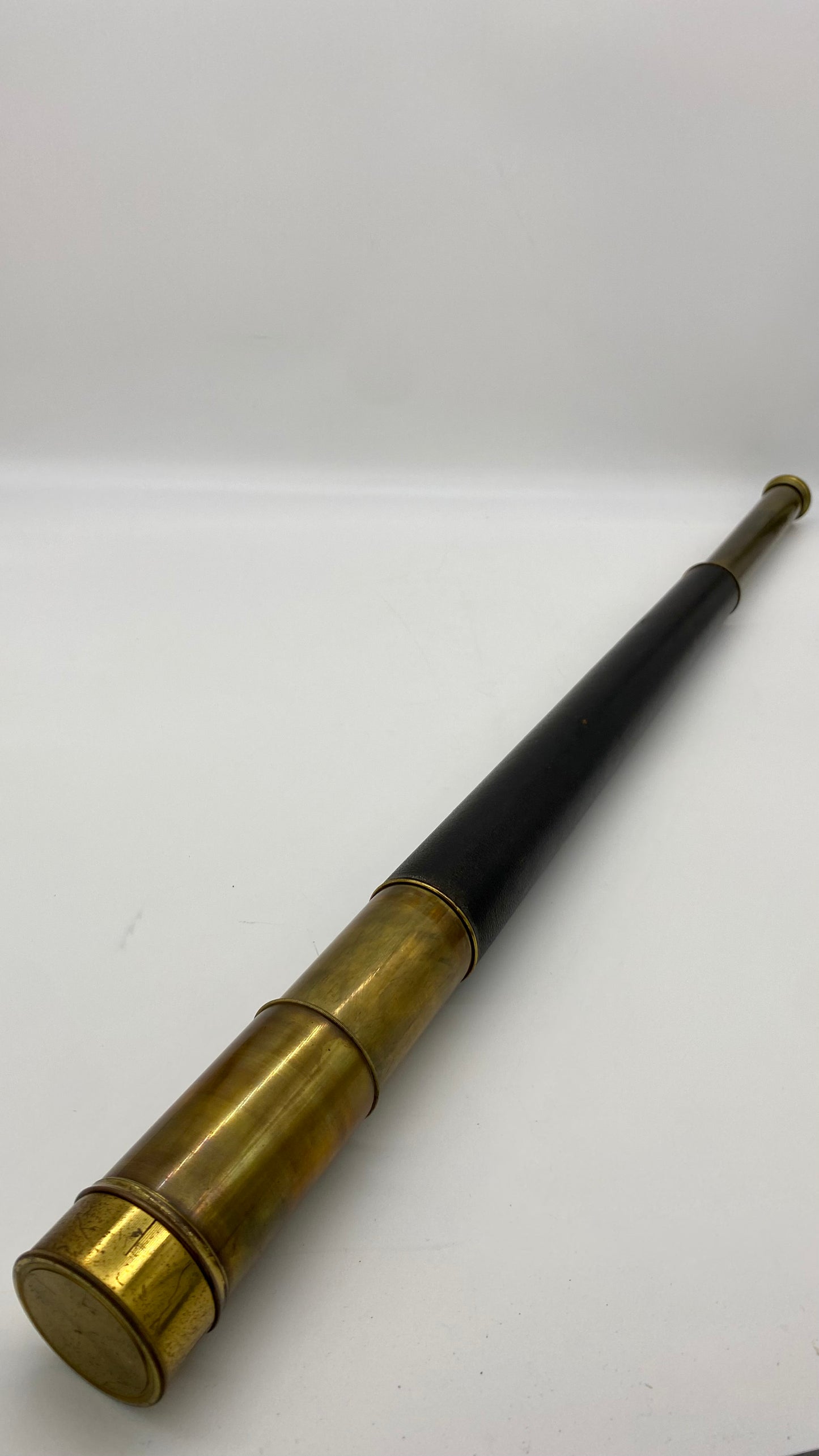 Mounted English Antique Single-Draw Spyglass