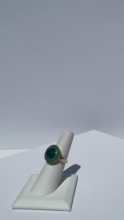 Emerald & Green Lapis Lazuli Ring, 3.81 CTW 14K Gold