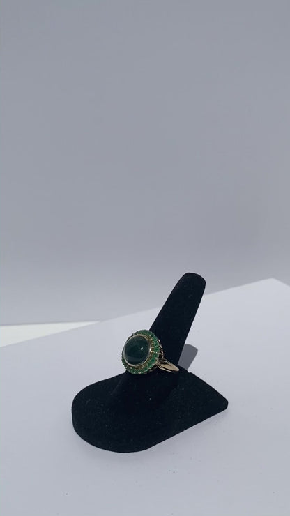 Emerald & Green Lapis Lazuli Ring, 3.81 CTW 14K Gold