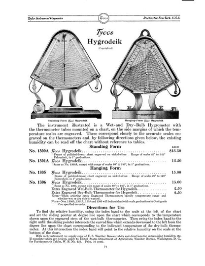 1902 Tyco's 1300A Lloyd's Hygrodeik (Early Model)